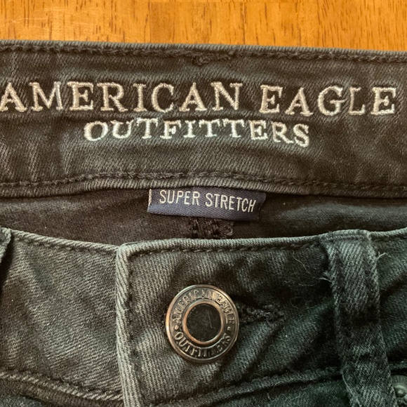 American Eagle outfitters size 2 black denim shorts super low shortie - Picture 3 of 7